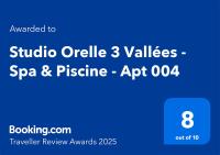 Certifikát, ocenenie alebo iný dokument vystavený v ubytovaní Studio Orelle 3 Vallées - Spa & Piscine - Apt 004