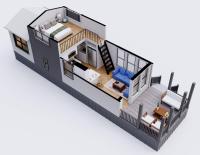 Ein Bett oder Betten in einem Zimmer der Unterkunft Tiny Home Firepit BBQ Fishing Willow Cabin
