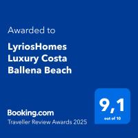 Certifikát, ocenenie alebo iný dokument vystavený v ubytovaní LyriosHomes Luxury Costa Ballena Beach