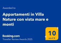 Splendida Villa NATURE- APPARTAMENTO ARANCIO a Scopello - Zingaro tanúsítványa, márkajelzése vagy díja