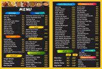 un menu pour un restaurant fast-food dans l'établissement Hotel Mannu Grand, à Kanpur