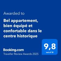 Certifikát, ocenenie alebo iný dokument vystavený v ubytovaní Bel appartement, bien équipé et confortable dans le centre historique