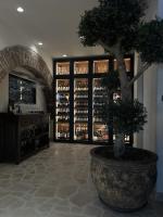 un árbol en una olla en una habitación con bodega en Elysium Luxury Stays & Restaurant, en Melegís