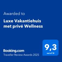 Certifikát, hodnocení, plakát nebo jiný dokument vystavený v ubytování Luxe Vakantiehuis met privé Wellness