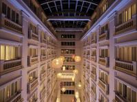 a view from the ceiling of a building with chandeliers at Hotel de l'Opera Hanoi - MGallery in Hanoi