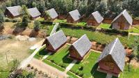 an aerial view of a village with many houses at Soanala in Moramanga