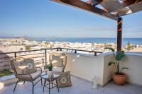 A balcony or terrace at Michalis Apartment with Outdoor Jacuzzi