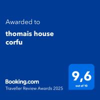 Certifikát, ocenenie alebo iný dokument vystavený v ubytovaní thomais house corfu