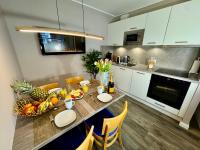 Kuchyň nebo kuchyňský kout v ubytování Ferienwohnung Nr 124 Sehnsucht-Zingst