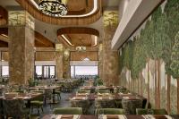 un rendering di un ristorante con tavoli e sedie di Radisson Blu Resort & Spa, Korek Mountain a Rawandoz