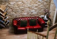 A seating area at Hostal Santa Cruz