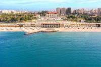 an aerial view of a beach with a resort at Rixos Montaza Alexandria in Alexandria