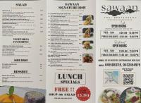 un menú de los especiales de almuerzo en un restaurante en Quays Hotel, en Batemans Bay