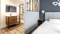 Łóżko lub łóżka w pokoju w obiekcie L'Escapade Urbaine - Cosy et central
