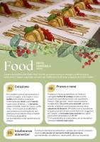 Una página de un folleto con comida en platos. en Hotel Venezuela, en Lido di Jesolo