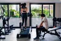 Posilňovňa alebo fitness centrum v ubytovaní Ollen apartments