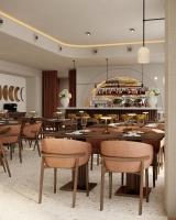 un ristorante con tavoli e sedie e un bar di Hotel Kali a Kali