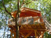 a tree house in the middle of a tree at Cabane Perchée Spa Dordogne La Ferme de Sirguet in Monsac