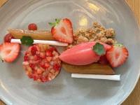 a plate of food with fruit and vegetables on it at Les Hayes en Sologne in Fontaines-en-Sologne