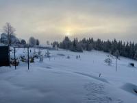 Chata Drevenica Orava during the winter