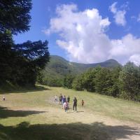 een groep mensen die over een onverharde weg loopt bij Villa Giordani affittacamere Boscoreale in Piandelagotti