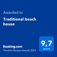 Certifikát, hodnocení, plakát nebo jiný dokument vystavený v ubytování Traditional beach house