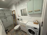 Koupelna v ubytování Apartament Mia