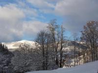 Widok na góry z tego domu w stylu alpejskim