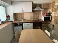 Kuchnia lub aneks kuchenny w obiekcie Appartement familial au bord de la Marne, jardin tropical , piscine, tennis, terrasse, parking gratuit proche Disneyland