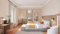 a rendering of a bedroom with a bed and a desk at Palácio de Tavira in Tavira