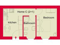 The floor plan of Gorgeous Apartment with Pool near Sibillini Mountains