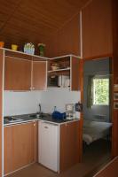 a kitchen with a stove and a sink in a room at La Ptite Ferme de Caro in Meyrignac-lʼÉglise