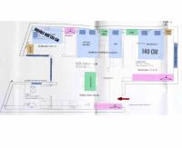 The floor plan of Camp Nou, Europa Fira - modern two-bedroom apartment with heating