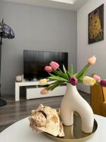 Televízia a/alebo spoločenská miestnosť v ubytovaní Providenca Apartments