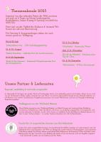 eine rosa Speisekarte für die Überlegten in der Unterkunft Parkresidenz Lychen, Ferienwohnung 4 in Lychen