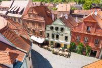 an aerial view of a town with buildings at Pension Marie in Český Krumlov
