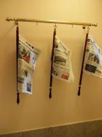two newspapers hanging on a wall at Hotel Ca&#39; Formenta in Venice
