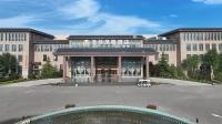 un gran edificio con un gran patio frente a él en 邢台鹊山水世界万信至格酒店, en Xingtai
