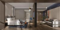 ShangraoにあるHoliday Inn Express Shangrao Railway Station by IHGのベッドとソファとテーブルのある寝室