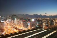 ホテルから撮影された、または一般的な大阪市の景色