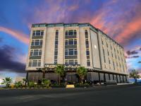 a rendering of a grand hotel with a sunset at Grand Line جراند لاين in Tabuk