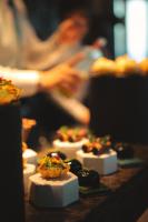 a table with a bunch of food on it at Hotel Windsor in Laigueglia