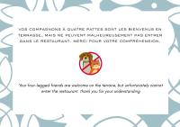 ボーフォールにあるHôtel de la Rocheの円の中に犬が描かれたウェブページのスクリーンショット