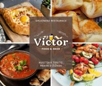 Un collage de fotos con comida y un volante. en Hotel Victor, en Praga