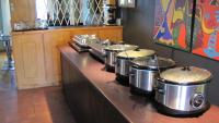 a group of drums on a counter in a kitchen at Donkin Country House in Beaufort West