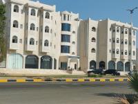アル・ワジュにあるNeema Hotel Al Wajhの前に車が駐車されている大きな建物