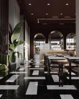 Un restaurant u otro lugar para comer en Aerostay Jamal