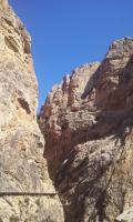 a view of a rocky mountain with a blue sky at Hostal Caminito del Rey in Alora