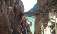 a bridge on the side of a mountain at Hostal Caminito del Rey in Alora
