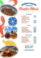 a page of a menu for a restaurant at Mima's Village Cozumel in Cozumel